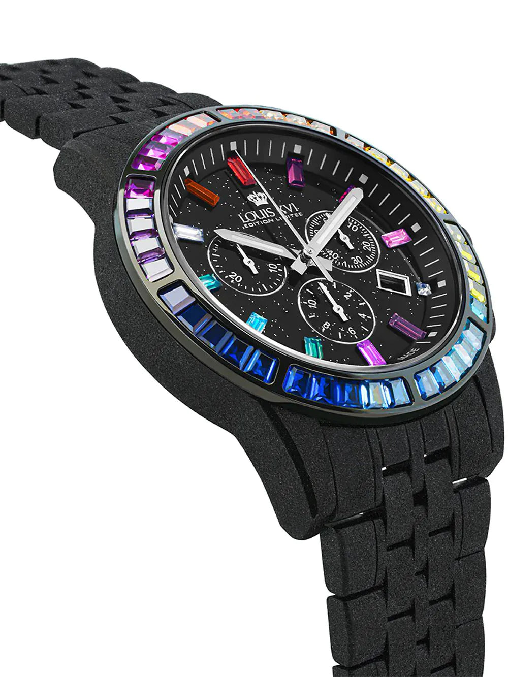 Louis XVI LXVI1129 Mens Watch Majeste Frosted Iced Out Chronograph 43mm 5ATM