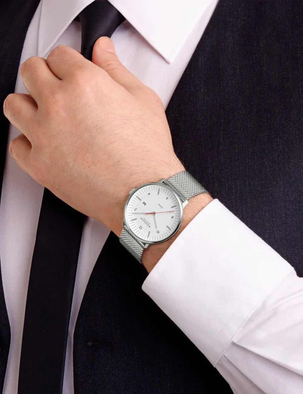 Mondaine MLE.41910.SM Mens Watch Doppio Solar 41mm 5ATM