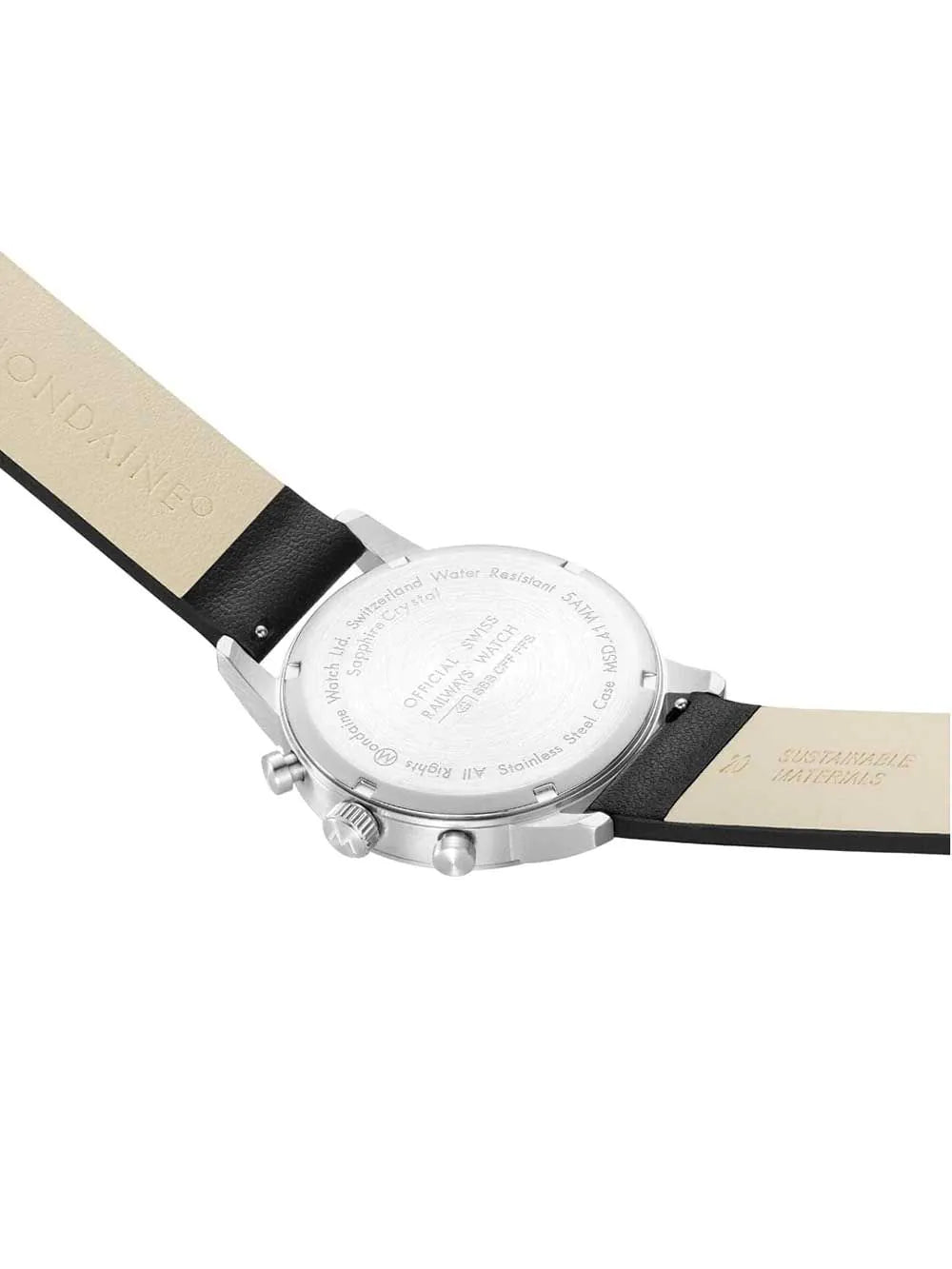 Mondaine MSD.41410.LBV Mens Watch SBB Neo Chronograph 41mm 5ATM