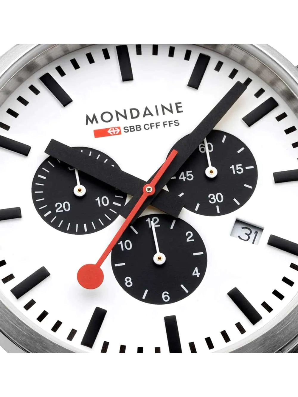 Mondaine MSD.41410.LBV Mens Watch SBB Neo Chronograph 41mm 5ATM
