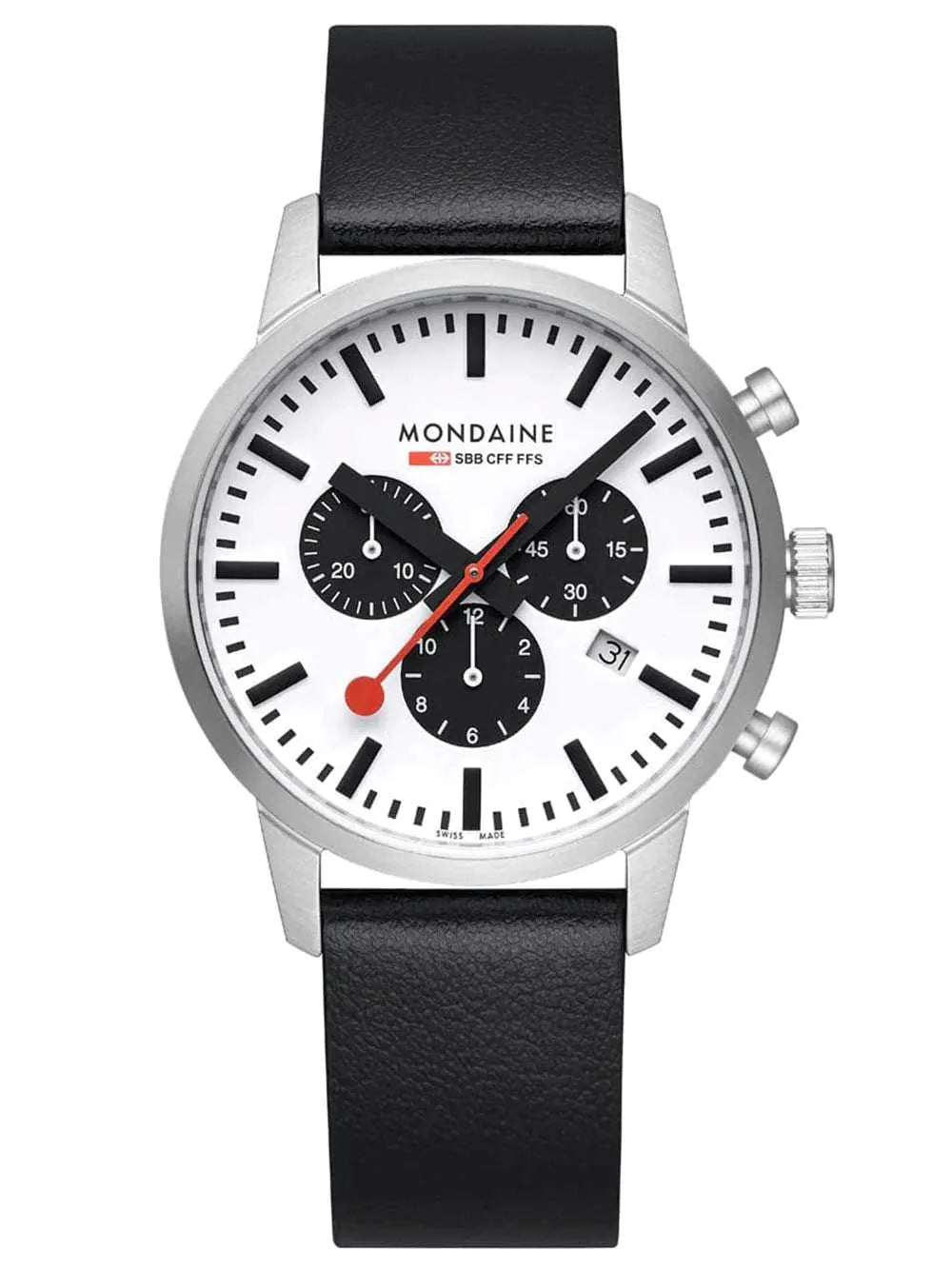 Mondaine MSD.41410.LBV Mens Watch SBB Neo Chronograph 41mm 5ATM