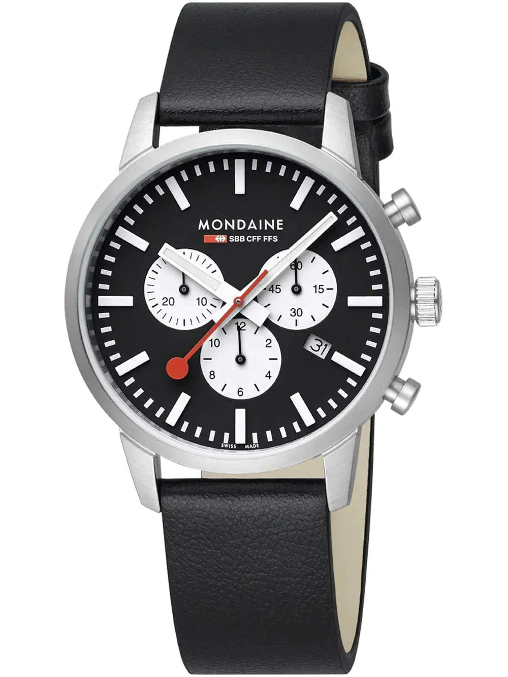 Mondaine MSD.41420.LBV Mens Watch SBB Neo Chronograph 41mm 5ATM