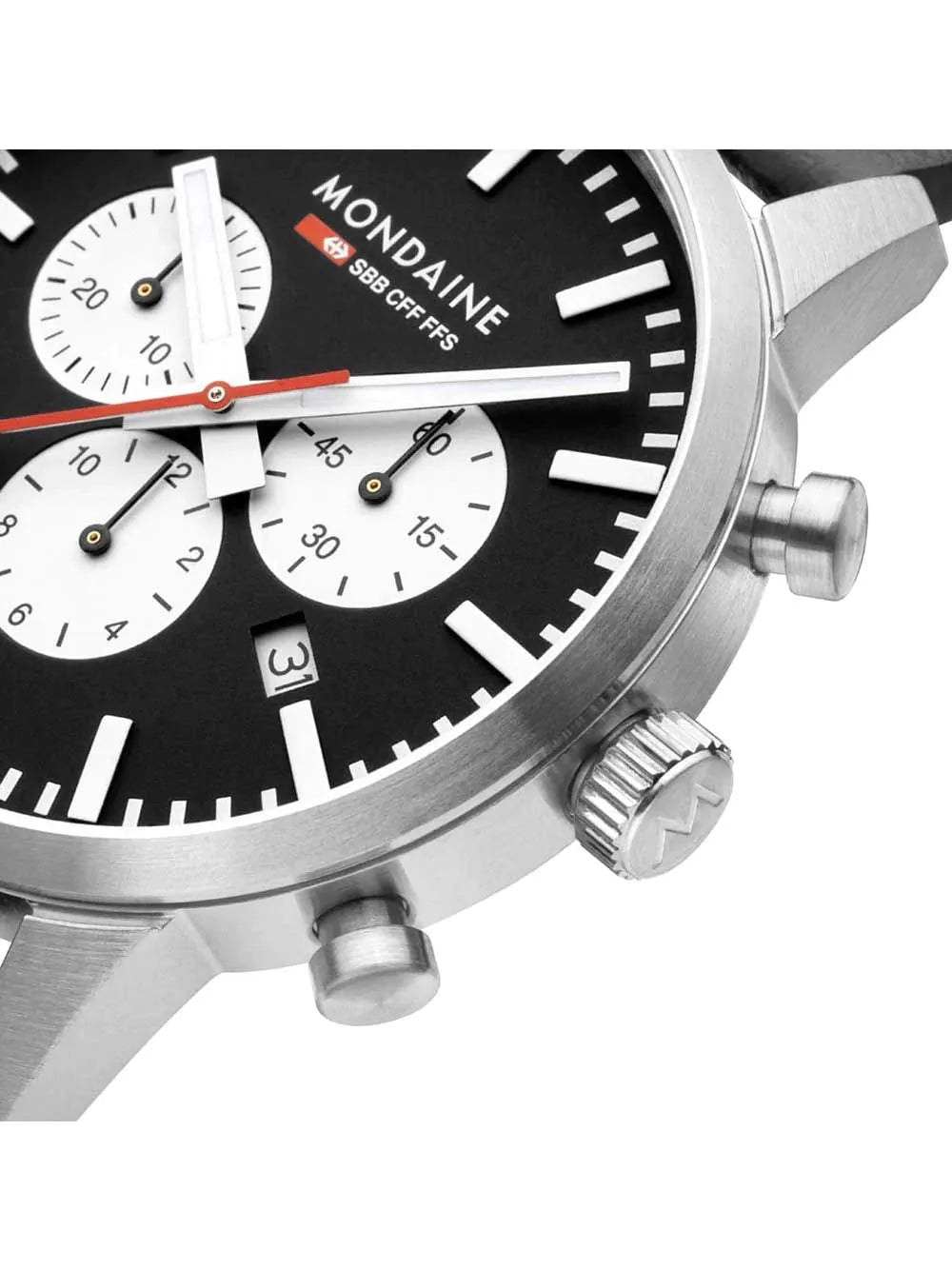 Mondaine MSD.41420.LBV Mens Watch SBB Neo Chronograph 41mm 5ATM