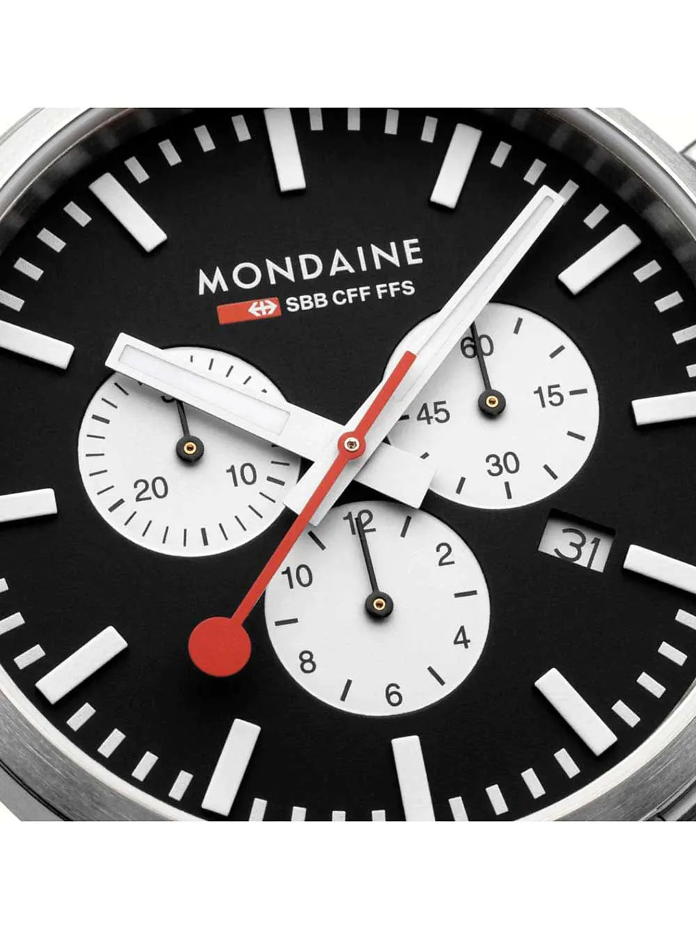 Mondaine MSD.41420.LBV Mens Watch SBB Neo Chronograph 41mm 5ATM