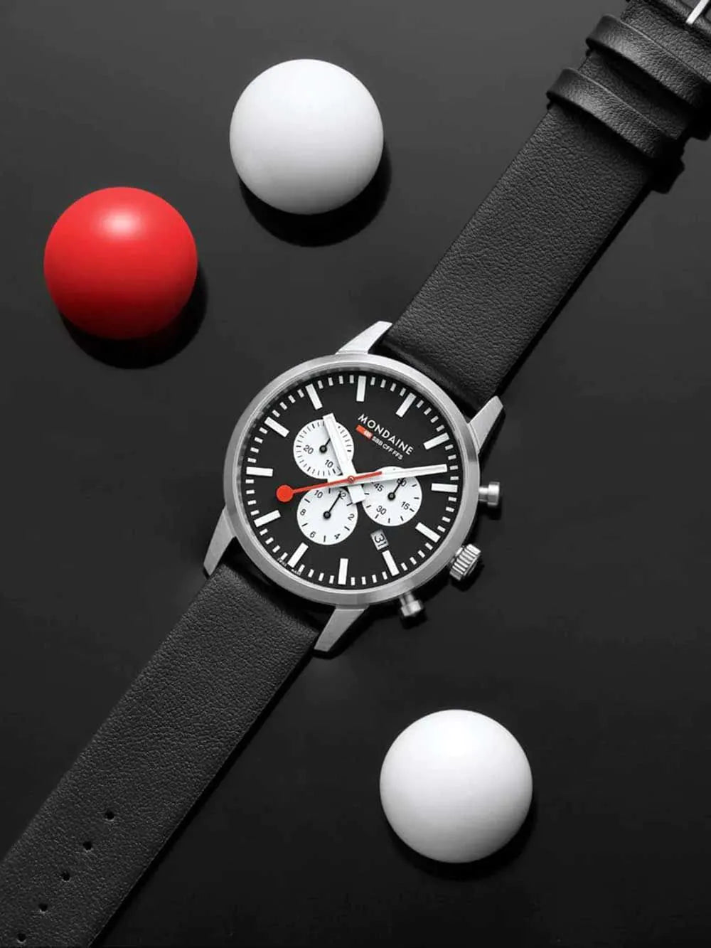 Mondaine MSD.41420.LBV Mens Watch SBB Neo Chronograph 41mm 5ATM