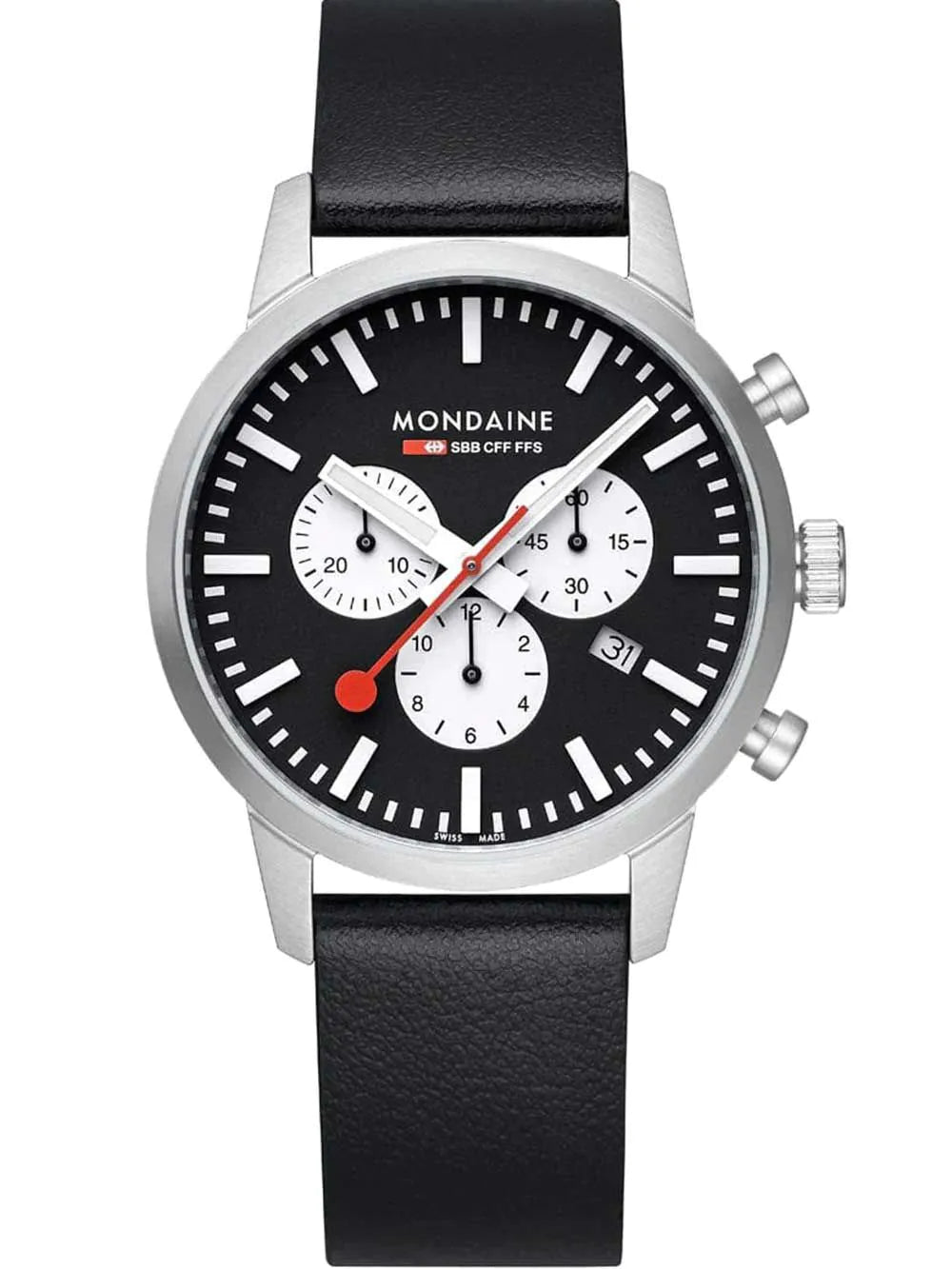Mondaine MSD.41420.LBV Mens Watch SBB Neo Chronograph 41mm 5ATM