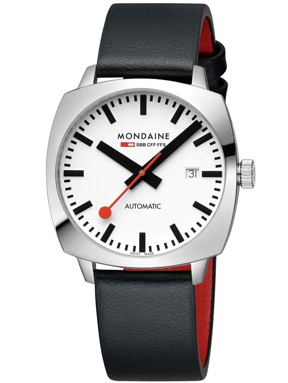 Mondaine MSL.3961B.LBV Mens Watch Cushion Automatic 39mm 10ATM