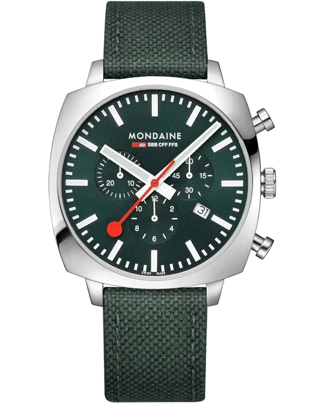 Mondaine MSL.41460.LF.SET Mens Watch GrAnd Cushion Set Chronograph 41mm 5ATM