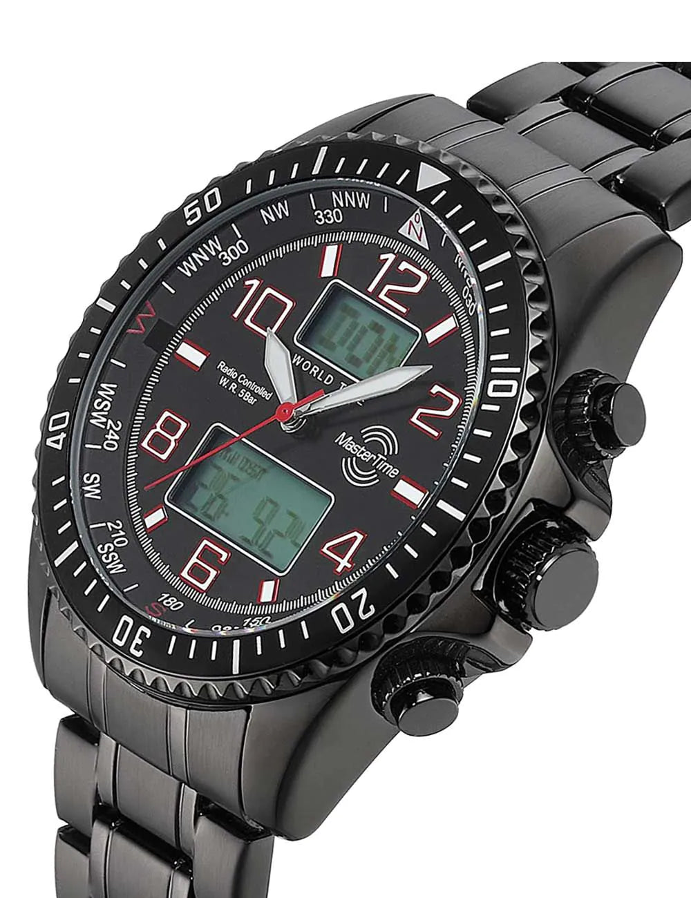 Master Time MTGA-10921-22M Mens Watch Radio World Timer 44mm 5ATM