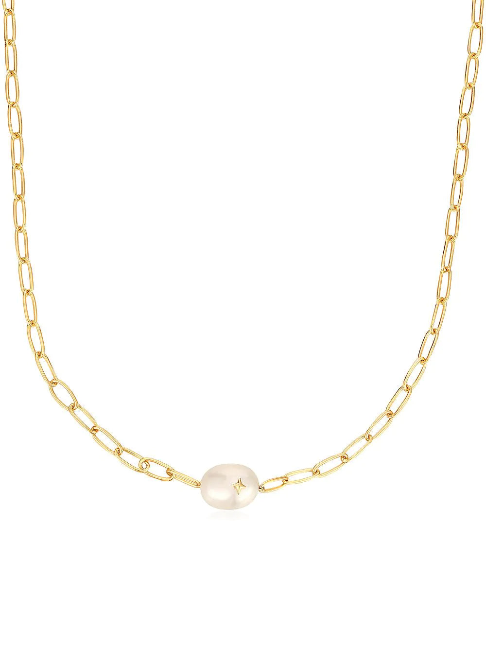 ANIA HAIE N043-05G Pearl Power Ladies Necklace, adjustable
