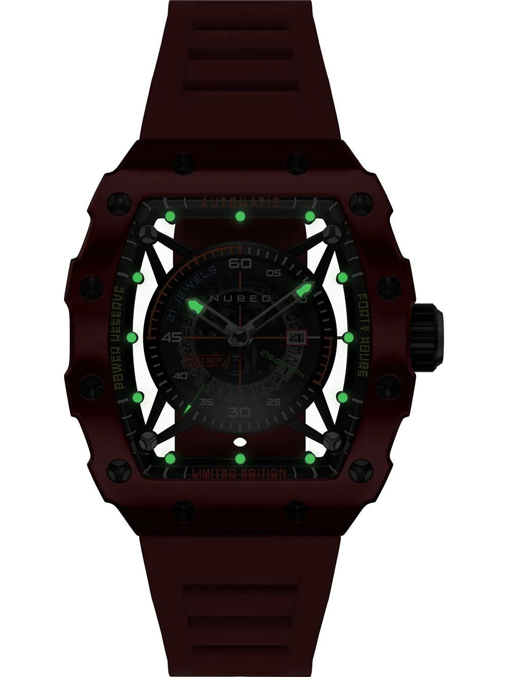 Nubeo NB-6080-04 Mens Watch Huygens Automatic Limited 43mm 5ATM