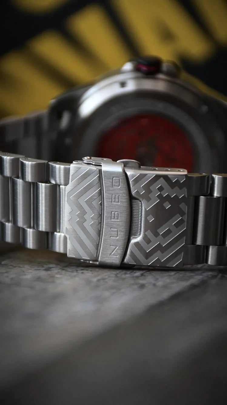 Nubeo NB-6082-SI-11 Mens Watch Quasar Automatic Limited 48mm 20ATM