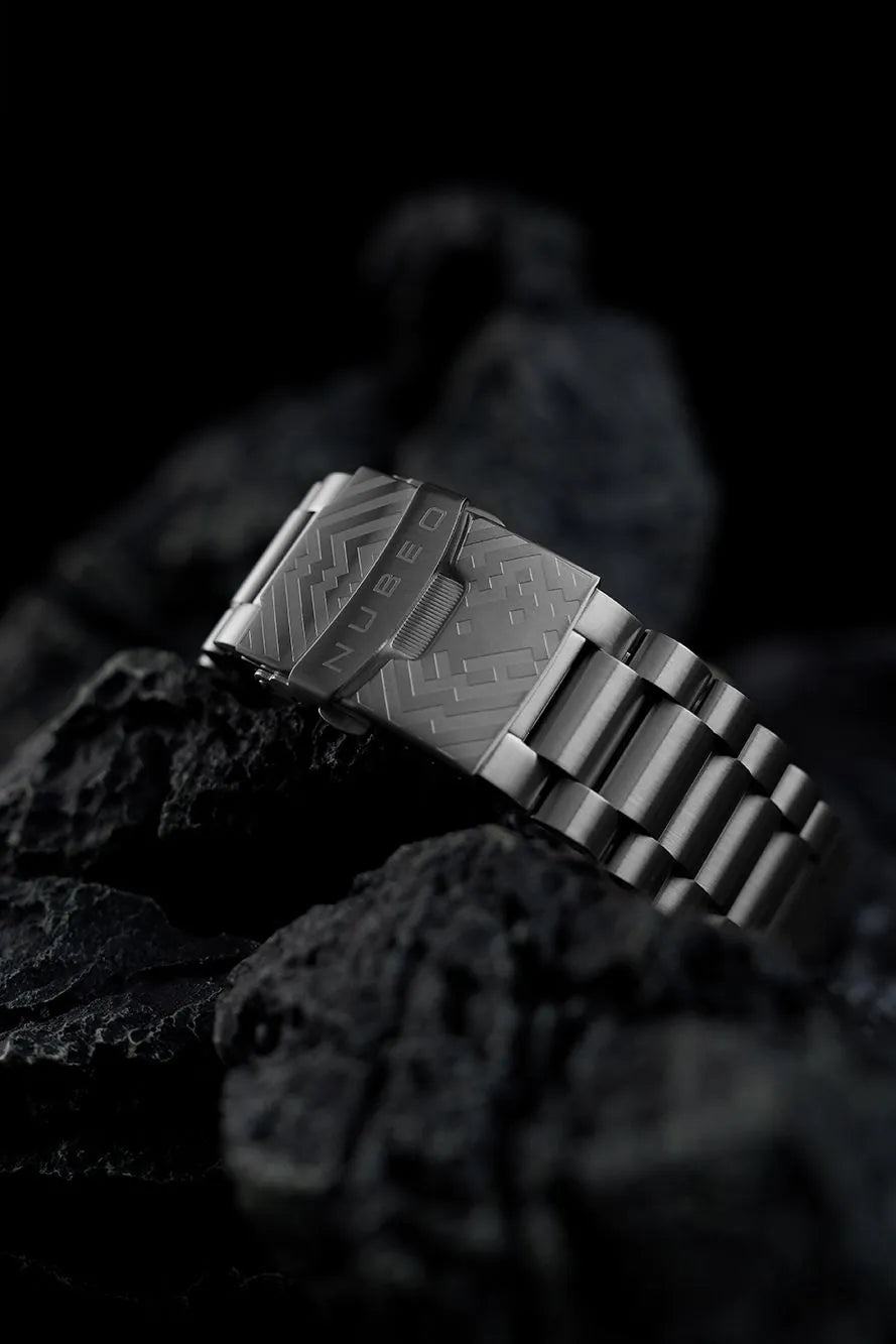 Nubeo NB-6082-SI-11 Mens Watch Quasar Automatic Limited 48mm 20ATM