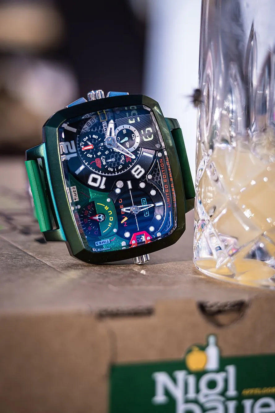 Nubeo NB-6084-03 Mens Watch Odyssey Triple Time-Zone Limited 58mm 5ATM