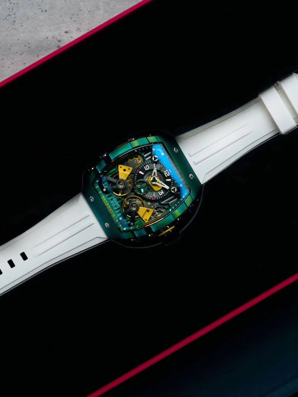 Nubeo NB-6100-03 Mens Watch Magellan Double Barrel Automatic 48mm 5ATM