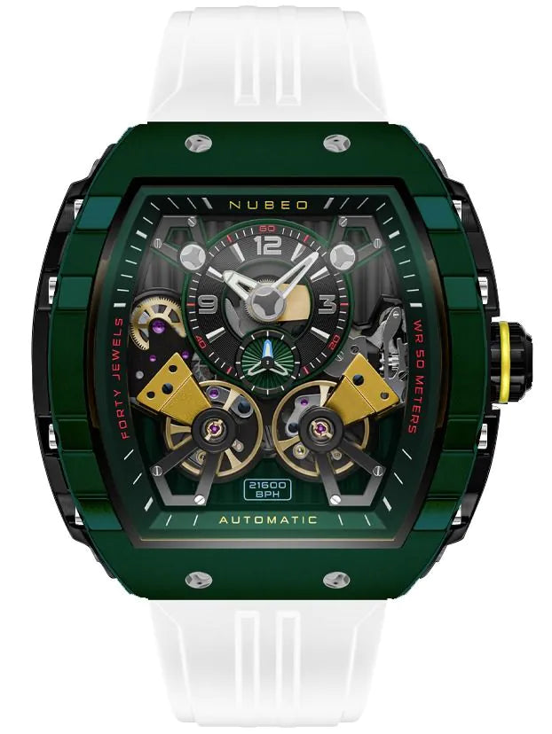 Nubeo NB-6100-03 Mens Watch Magellan Double Barrel Automatic 48mm 5ATM