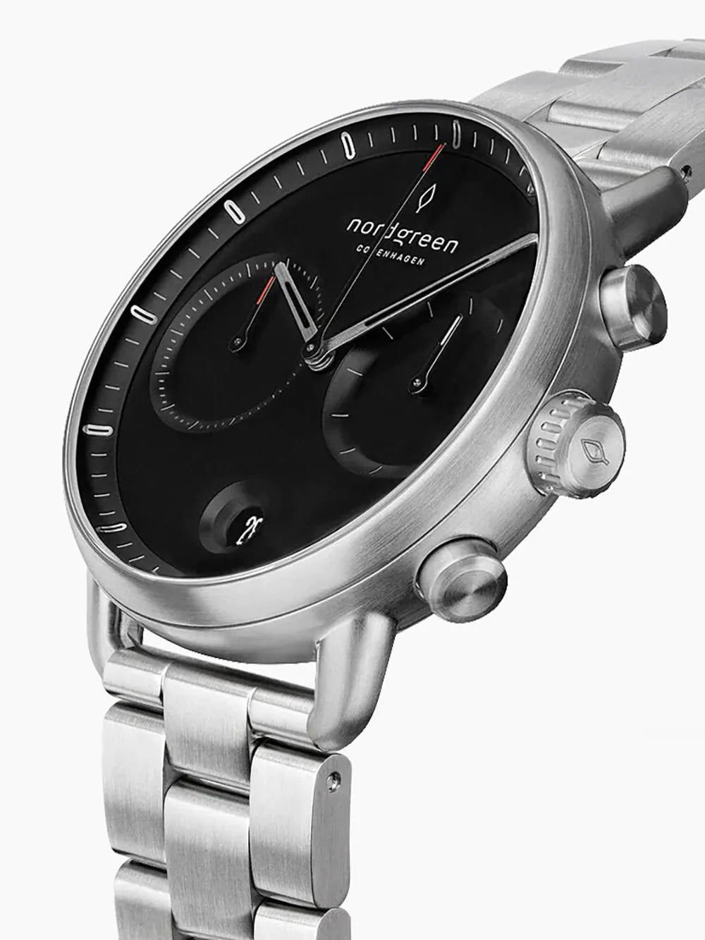 Nordgreen PI42SI3LSIBL Mens Watch Pioneer Chronograph 42mm 10ATM