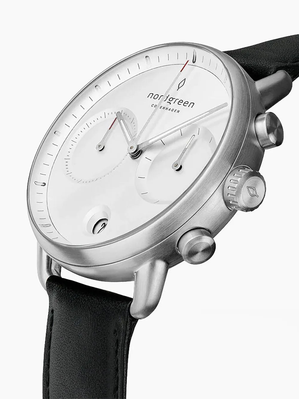 Nordgreen PI42SILEBLXX Mens Watch Pioneer Chronograph 42mm 10ATM
