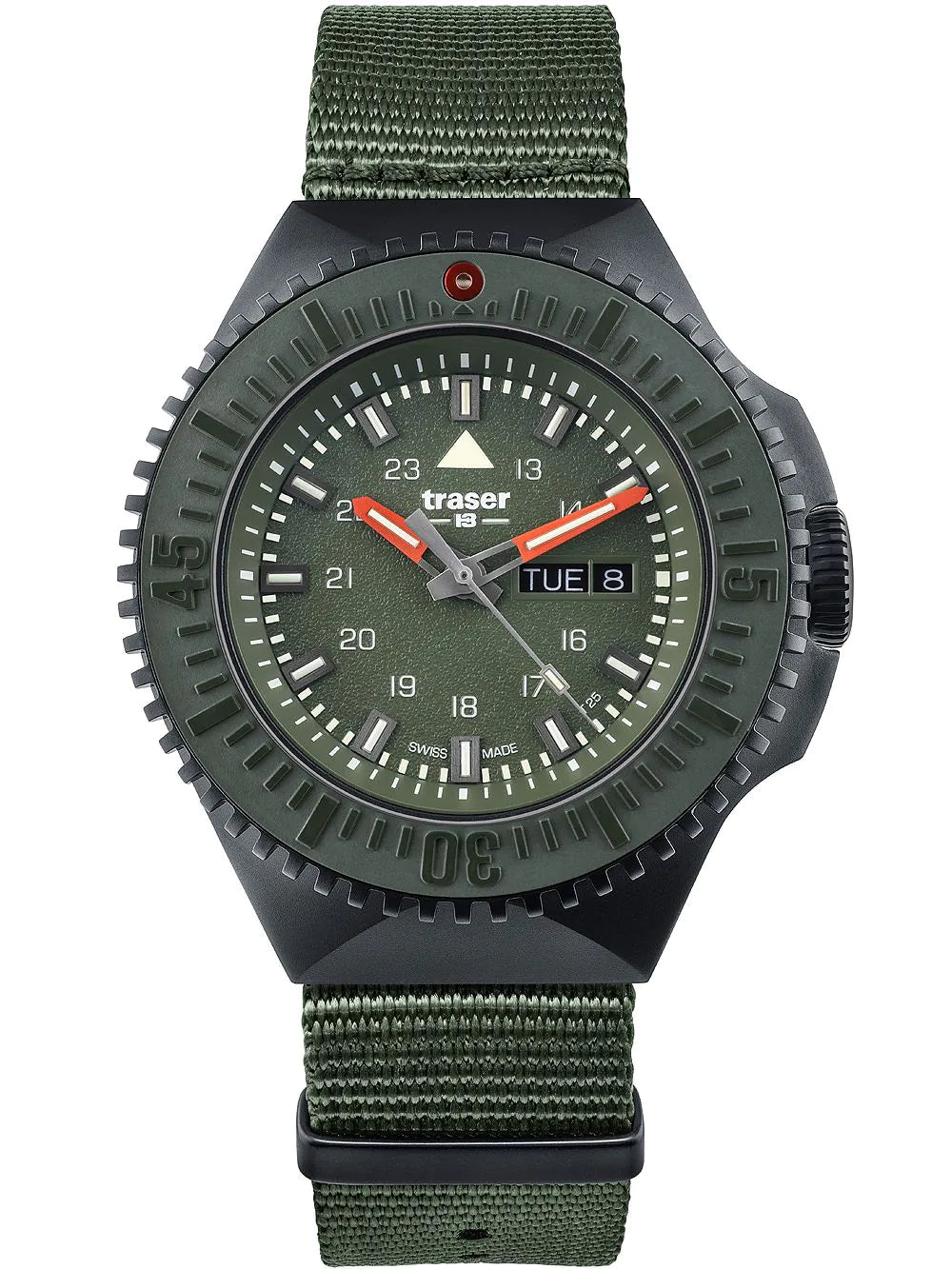 Traser H3 109858 P69 Black-Stealth Green Mens Watch 46mm 20ATM