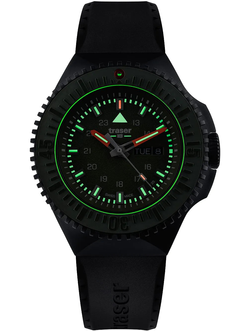 Traser H3 109859 P69 Black-Stealth Green Mens Watch 46mm 20ATM