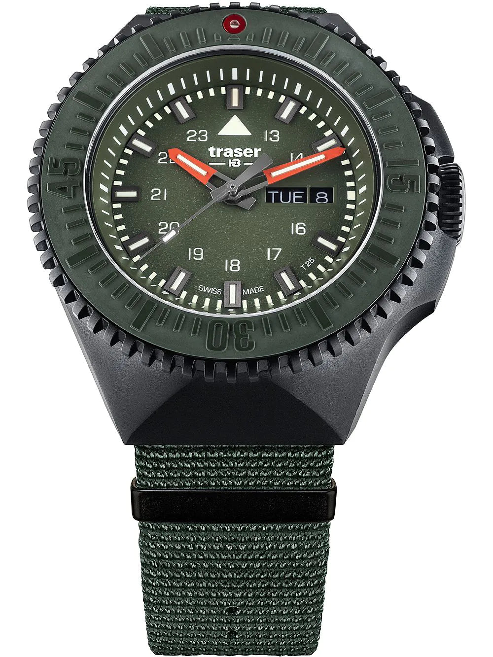 Traser H3 109858 P69 Black-Stealth Green Mens Watch 46mm 20ATM