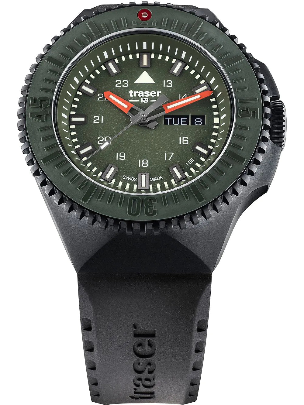 Traser H3 109859 P69 Black-Stealth Green Mens Watch 46mm 20ATM