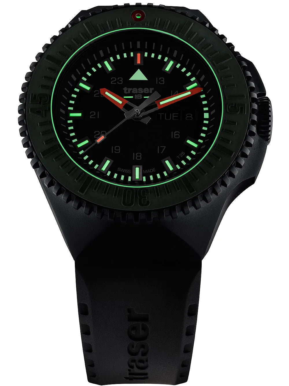 Traser H3 109859 P69 Black-Stealth Green Mens Watch 46mm 20ATM