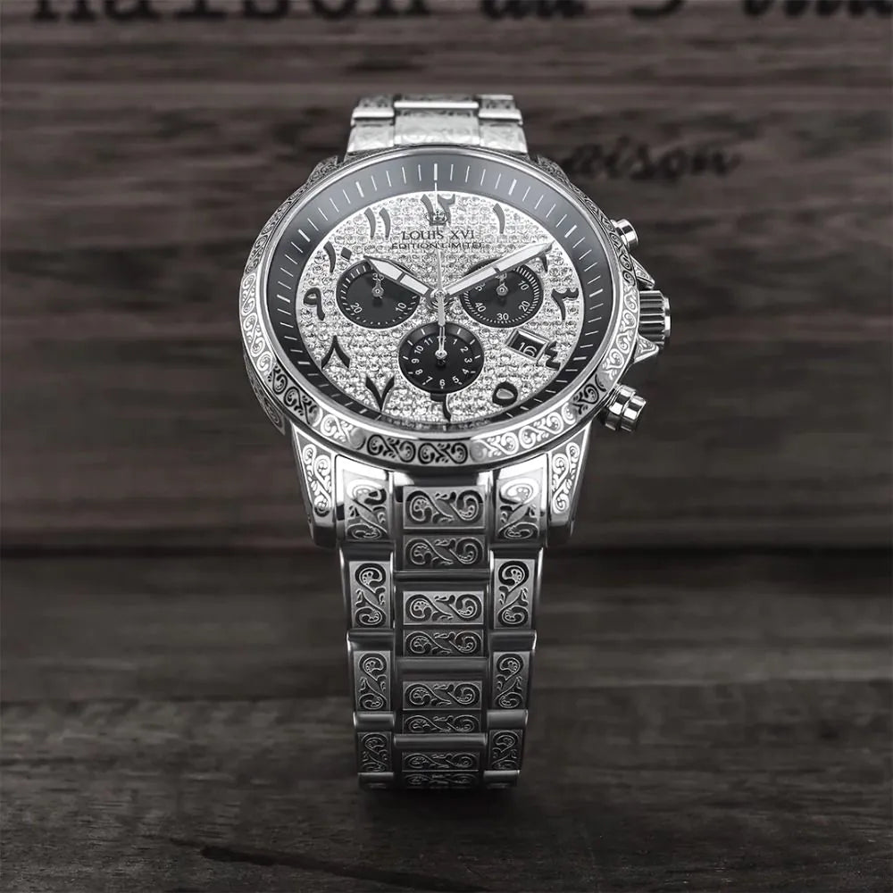 Louis XVI LXVI1097 Palais Royale Arabic Chronograph Mens Watch 43mm 10ATM