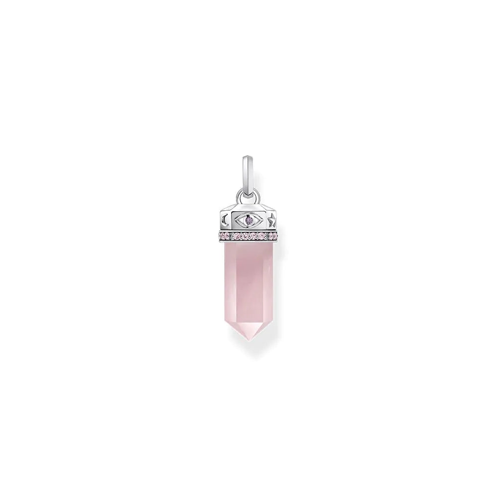Thomas Sabo PE955-640-9 Silver pendant w. rose-coloured rose quartz crystal