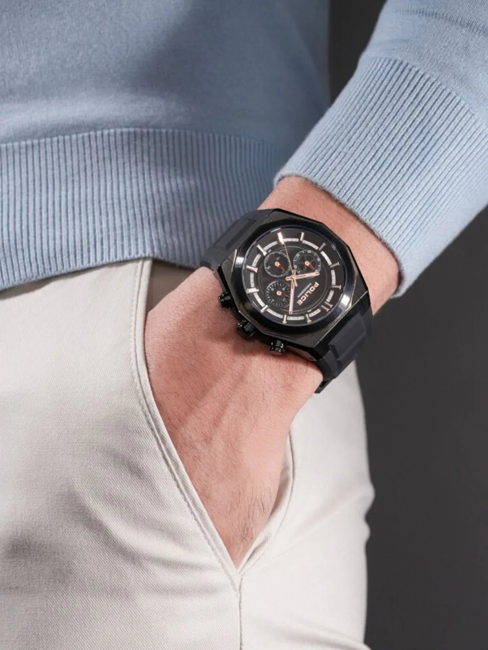 Police PEWGO0093701 Mens watch Steward Chronograph 46mm 5ATM