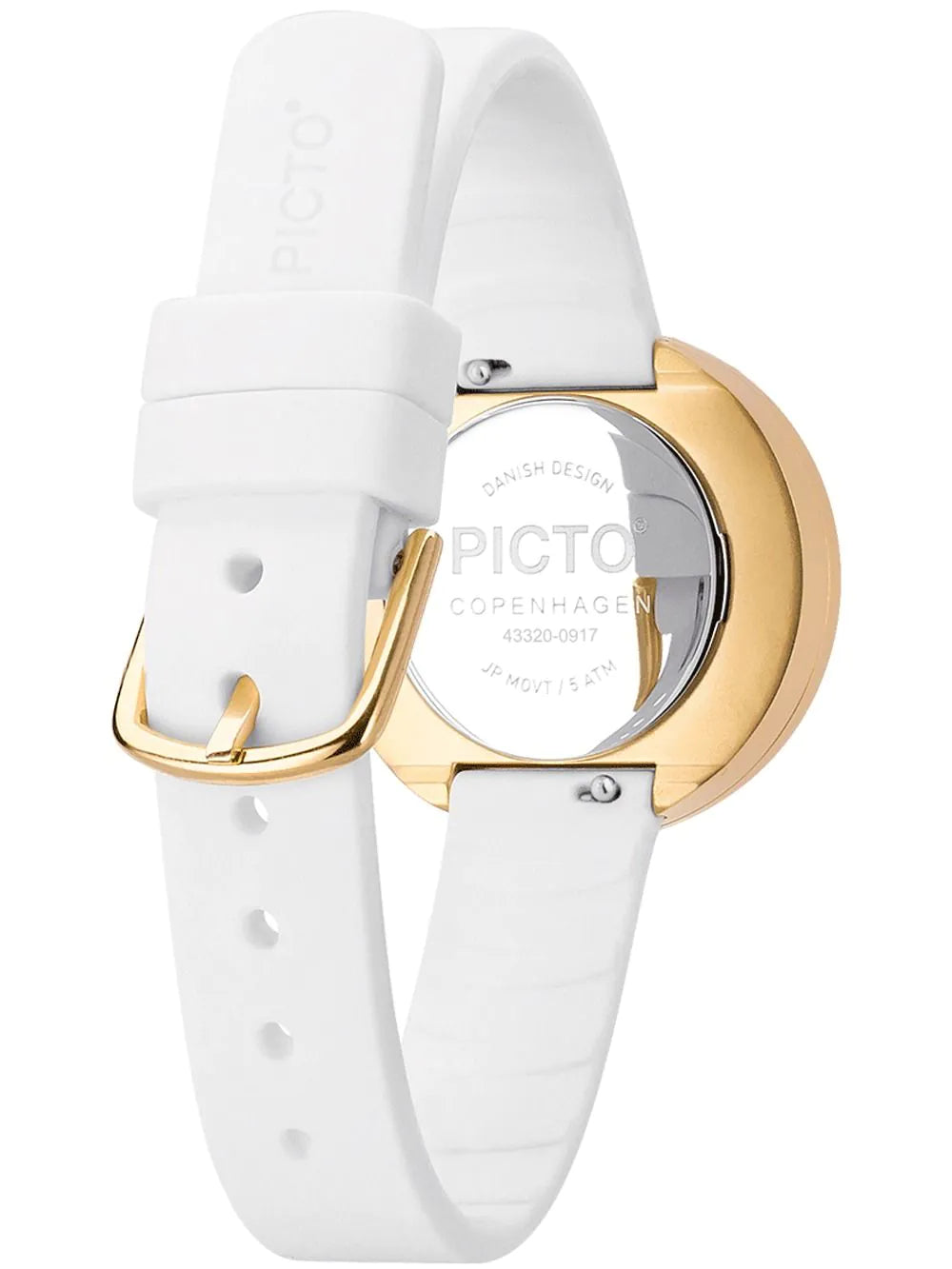 Picto 43320-0212G Ladies Watch White Silicone 30mm 5ATM