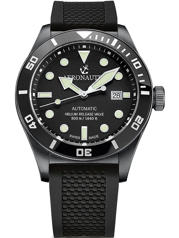 Aeronautec ANT-44075-05 Helium Diver Automatic Mens Watch 44mm 500M