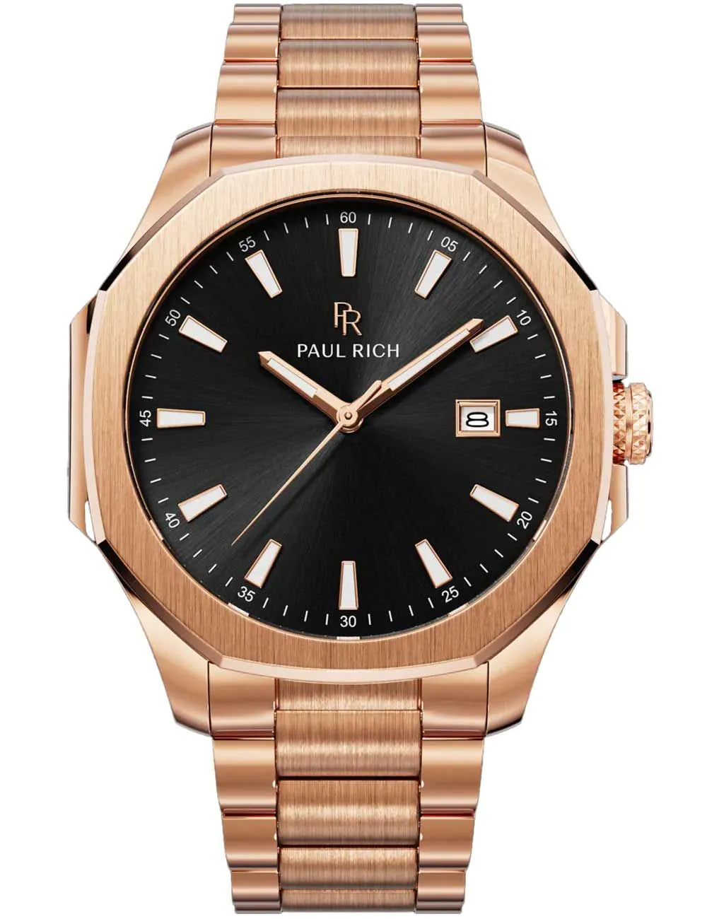 Paul Rich PR-46702 Mens Watch Mercer Regent Rose Gold Black 40,5 mm 5ATM