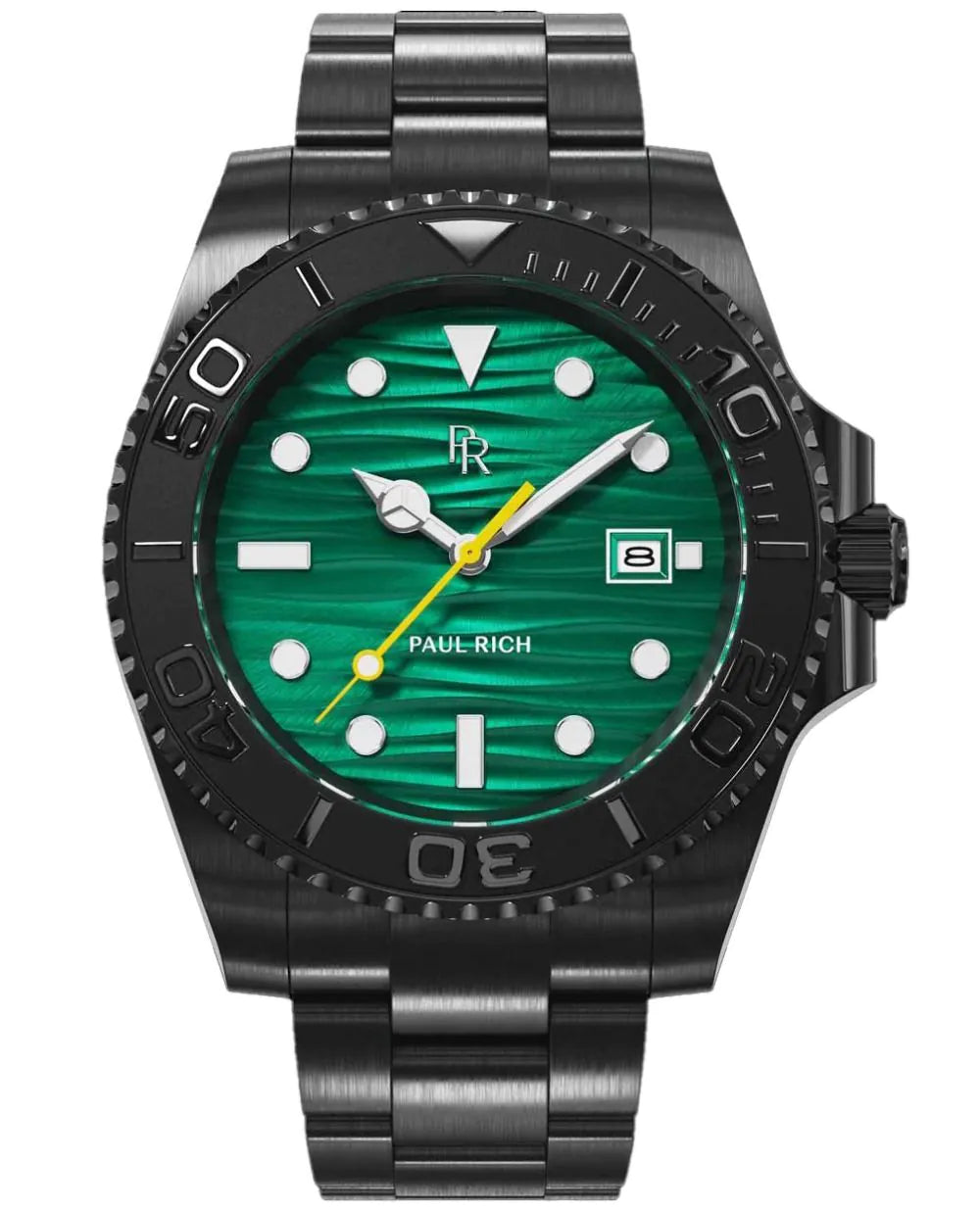 Paul Rich PR-46712 Mens Watch Crystal Bay Midnight Reef Black Green 40mm 5ATM