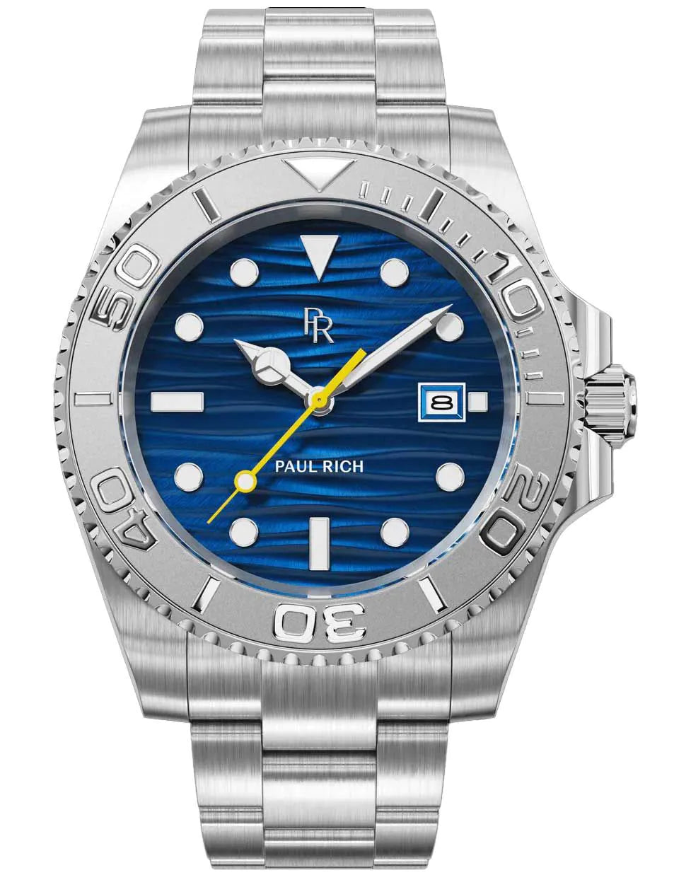 Paul Rich PR-46708 Mens Watch Crystal Bay Azure Sea Silver Blue 40mm 5ATM