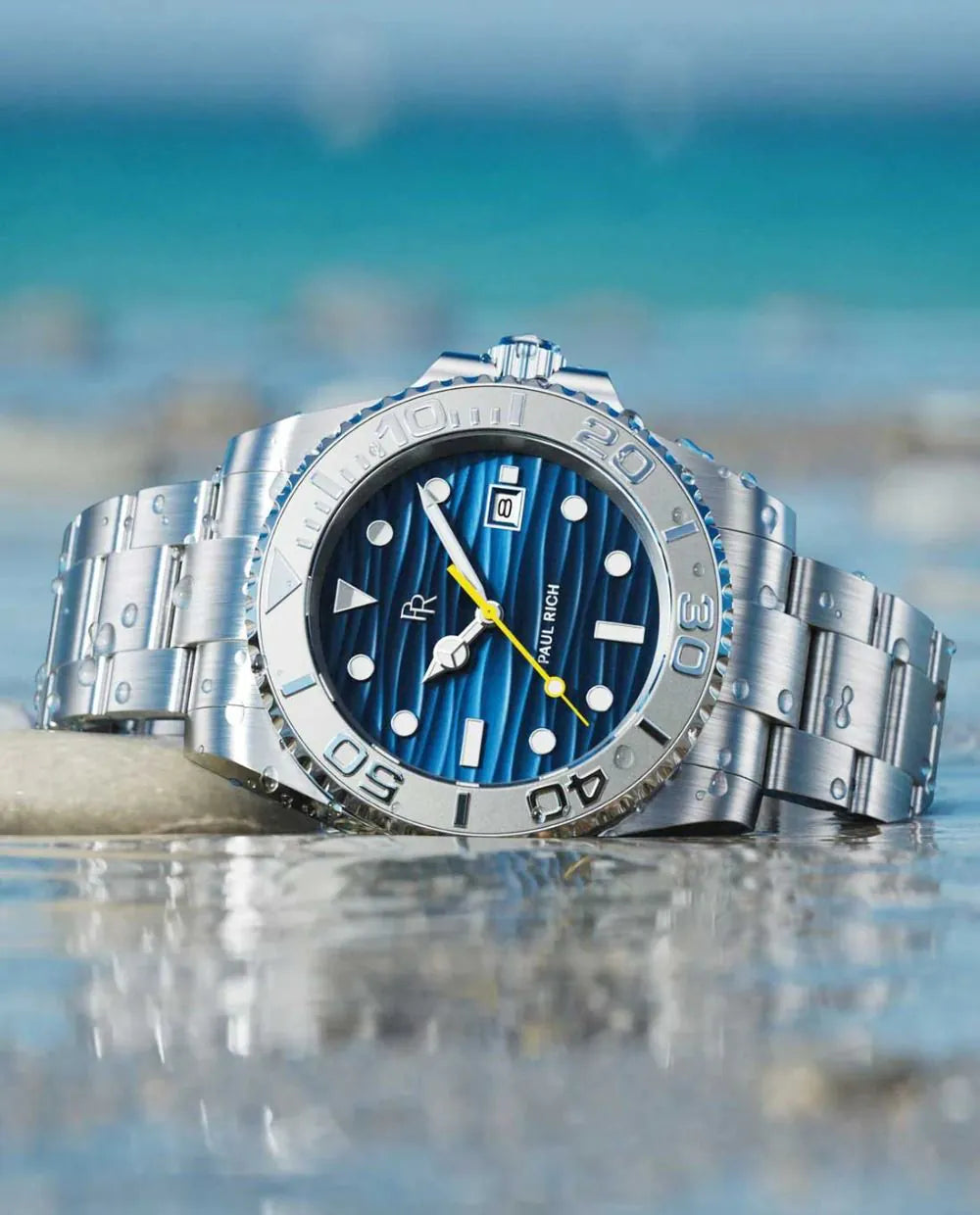 Paul Rich PR-46708 Herrenuhr Crystal Bay Azure Sea Silver Blue 40mm 5ATM