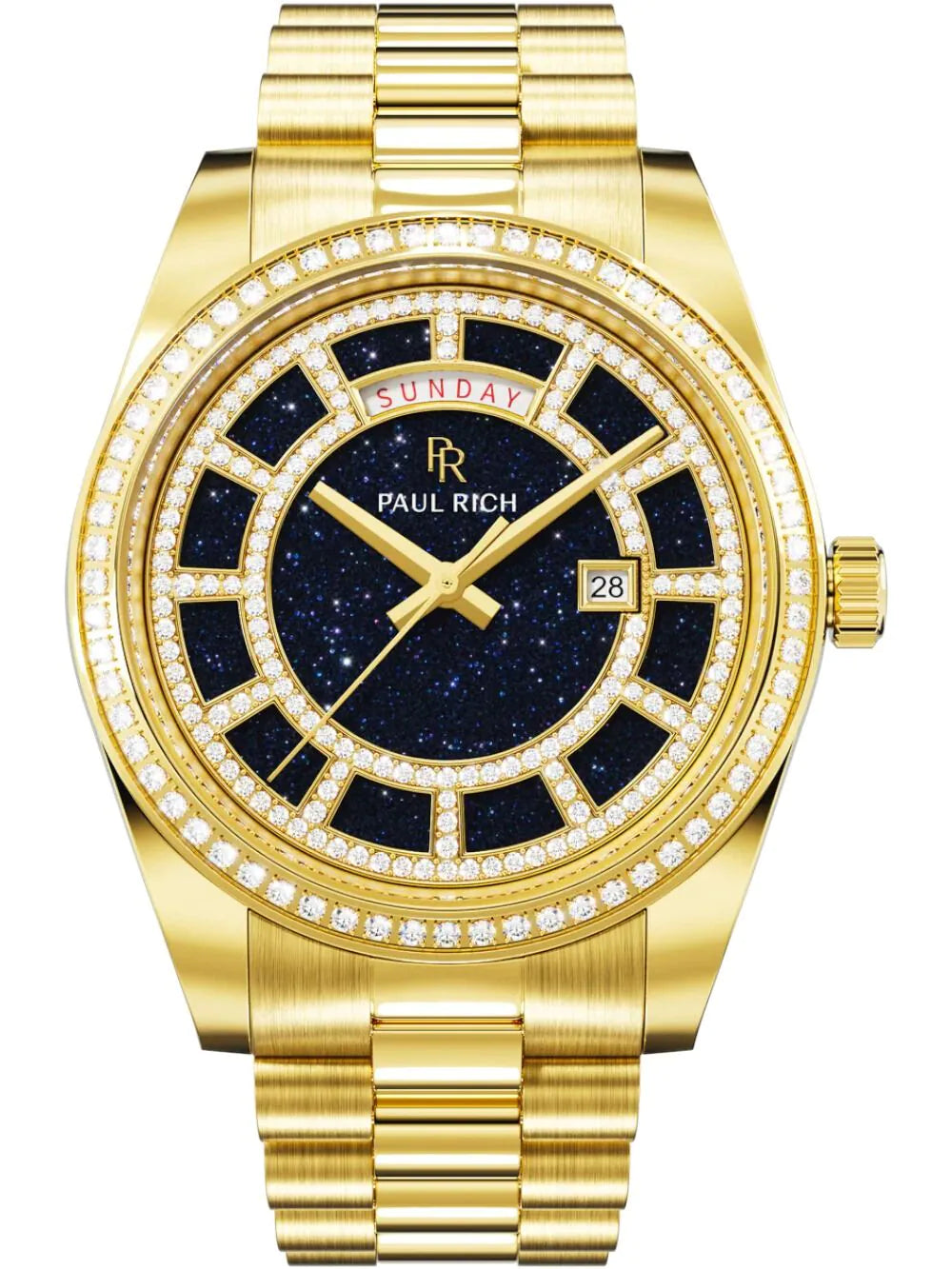 Paul Rich PR-47461 Mens Watch Crown Legacy Gold Aventurine Blue 40mm 5ATM
