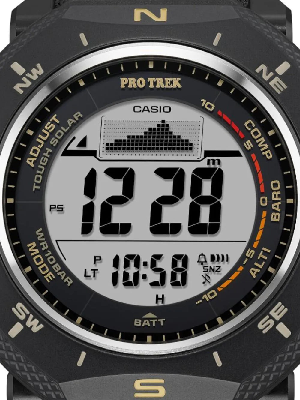 Casio PRG-69B-1ER Mens Watch Pro Trek Solar 46mm 10ATM