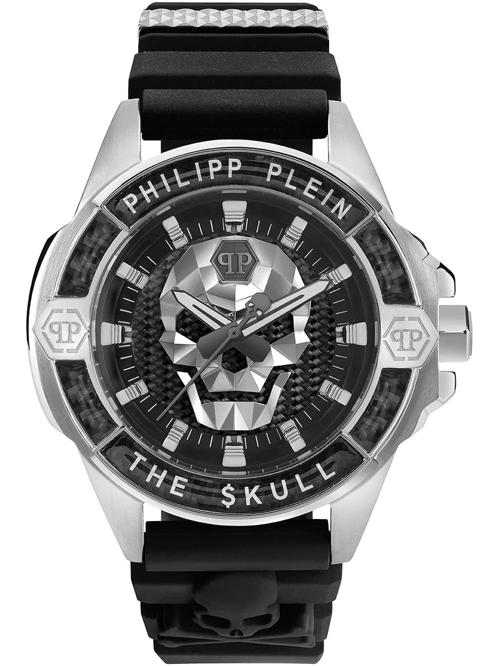 Philipp Plein PWAAA1622 The $kull Carbon Fiber Mens Watch 44mm 5ATM