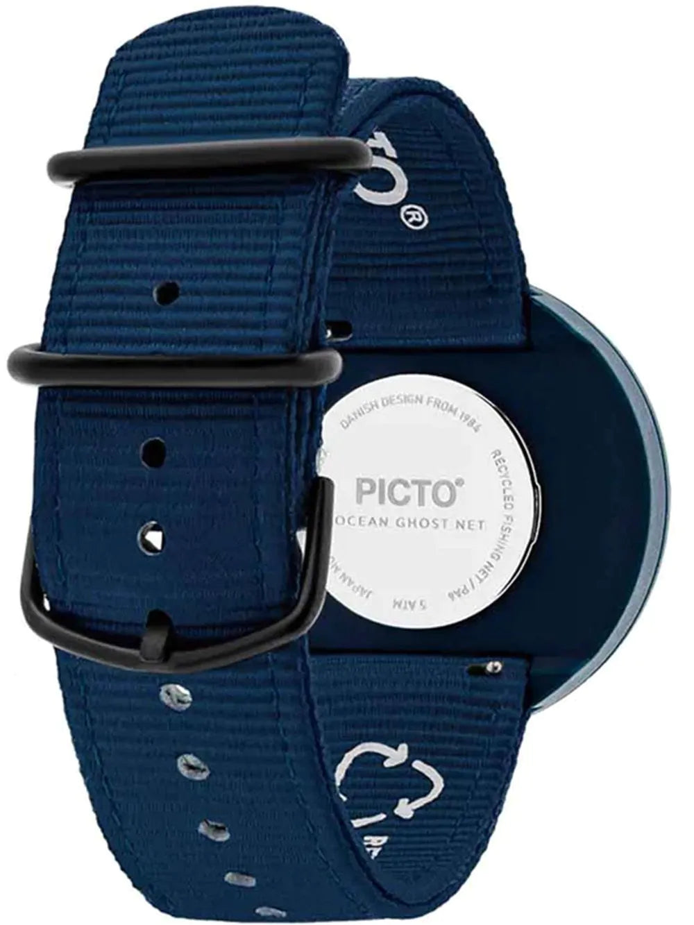 PICTO R44001-R001 Unisex Watch Ghost Nets Navy Blue 40mm 5ATM