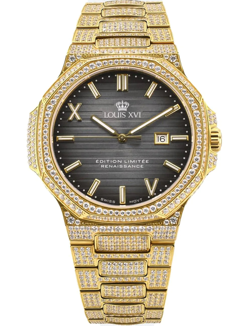 Louis XVI LXVI1602 Mens Watch Renaissance Iced Out Limited 40mm 5ATM