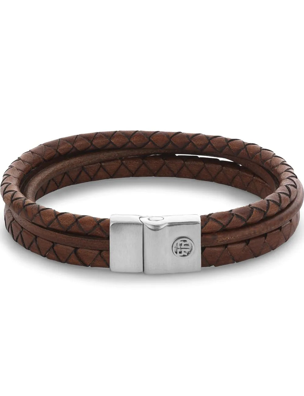 Rebel & Rose RR-M0056-S-L Bracelet Full Metal Premium Combo 12mm Cognac