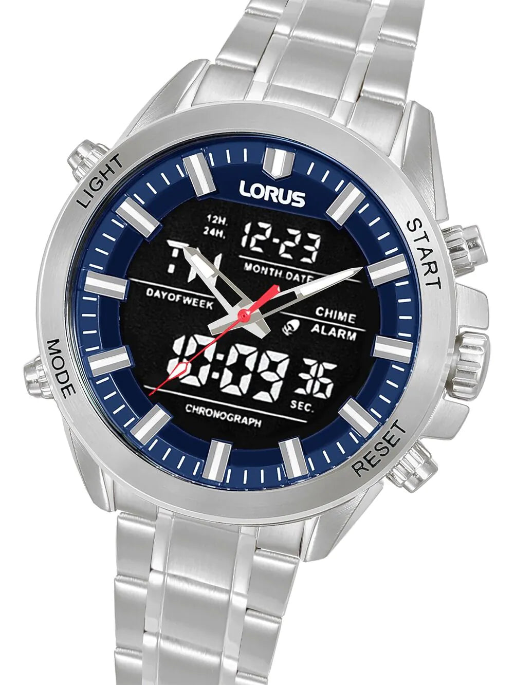 Lorus RW665AX9 Mens Watch Analog-Digital Alarm Chronograph 45mm 10ATM