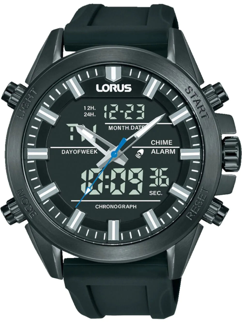 Lorus RW671AX9 Mens Watch Analog-Digital Alarm Chronograph 45mm 10ATM