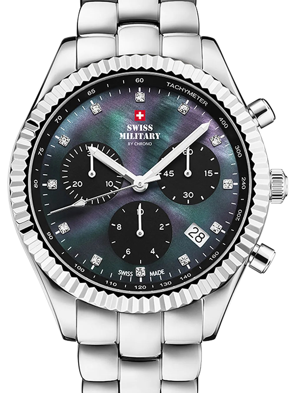 Swiss Military SM30207.01 Elegant Chronograph Ladies Watch 38mm 5ATM