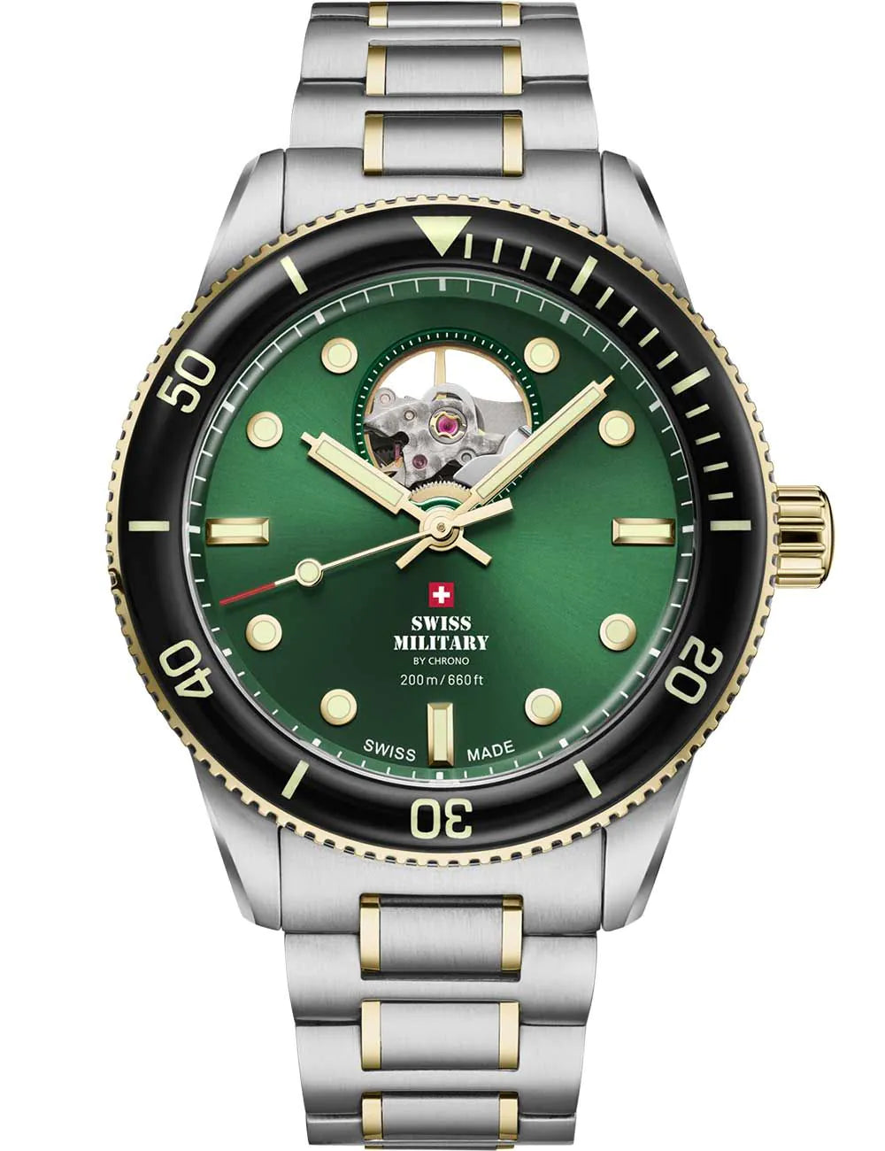 Swiss Military SMA34106.13 Mens Watch Automatic Open-Heart Diver