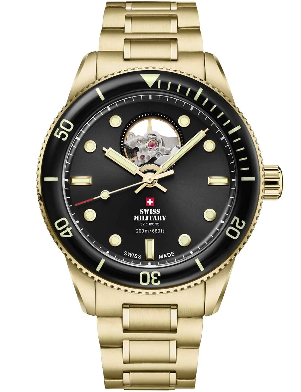 Swiss Military SMA34106.14 Mens Watch Automatic Open-Heart Diver