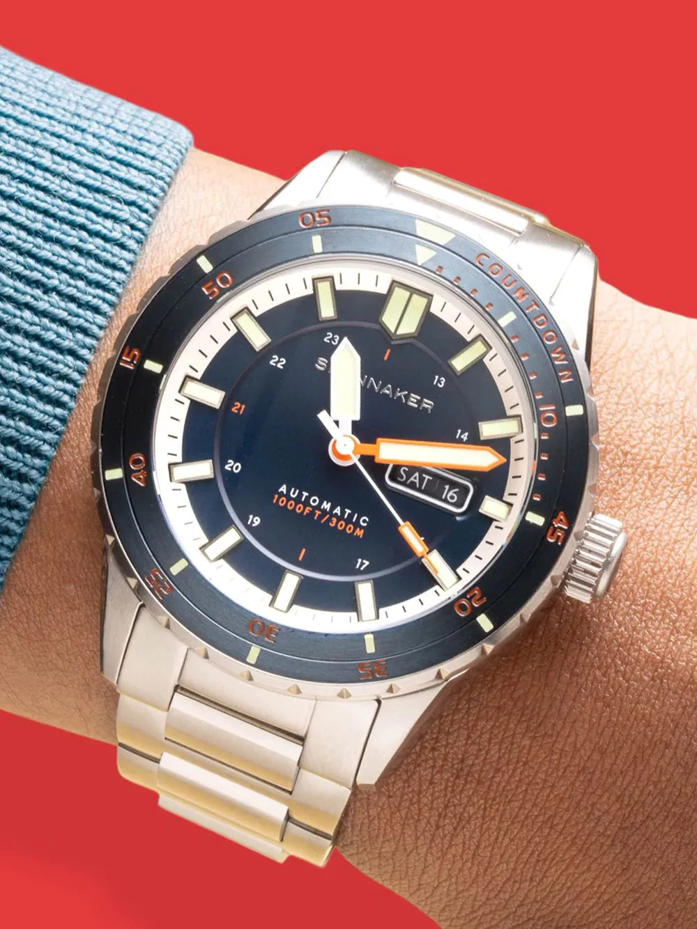 Spinnaker SP-5099-44 Mens Watch Hass Automatic Diver 43mm 30ATM