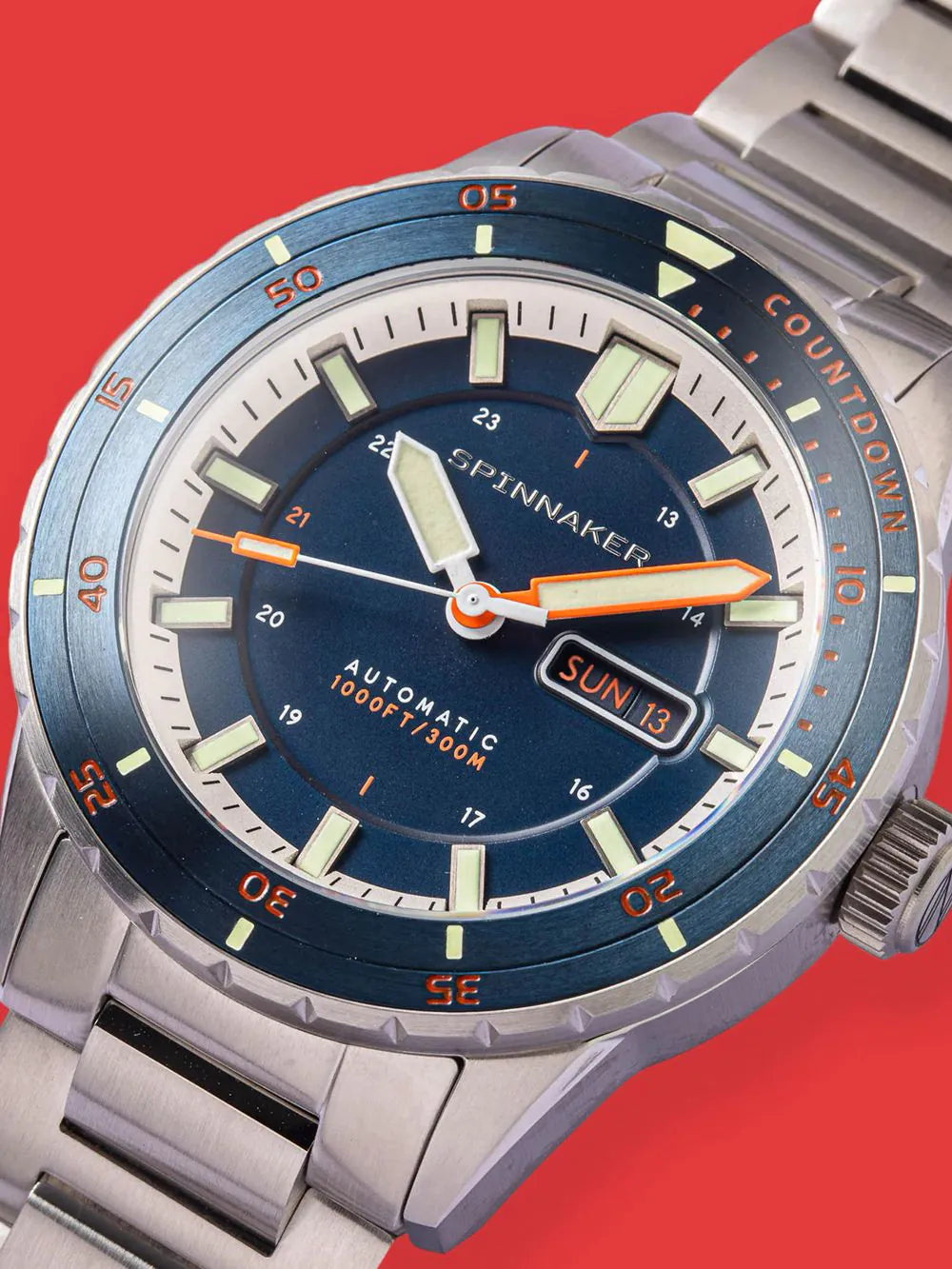 Spinnaker SP-5099-44 Mens Watch Hass Automatic Diver 43mm 30ATM