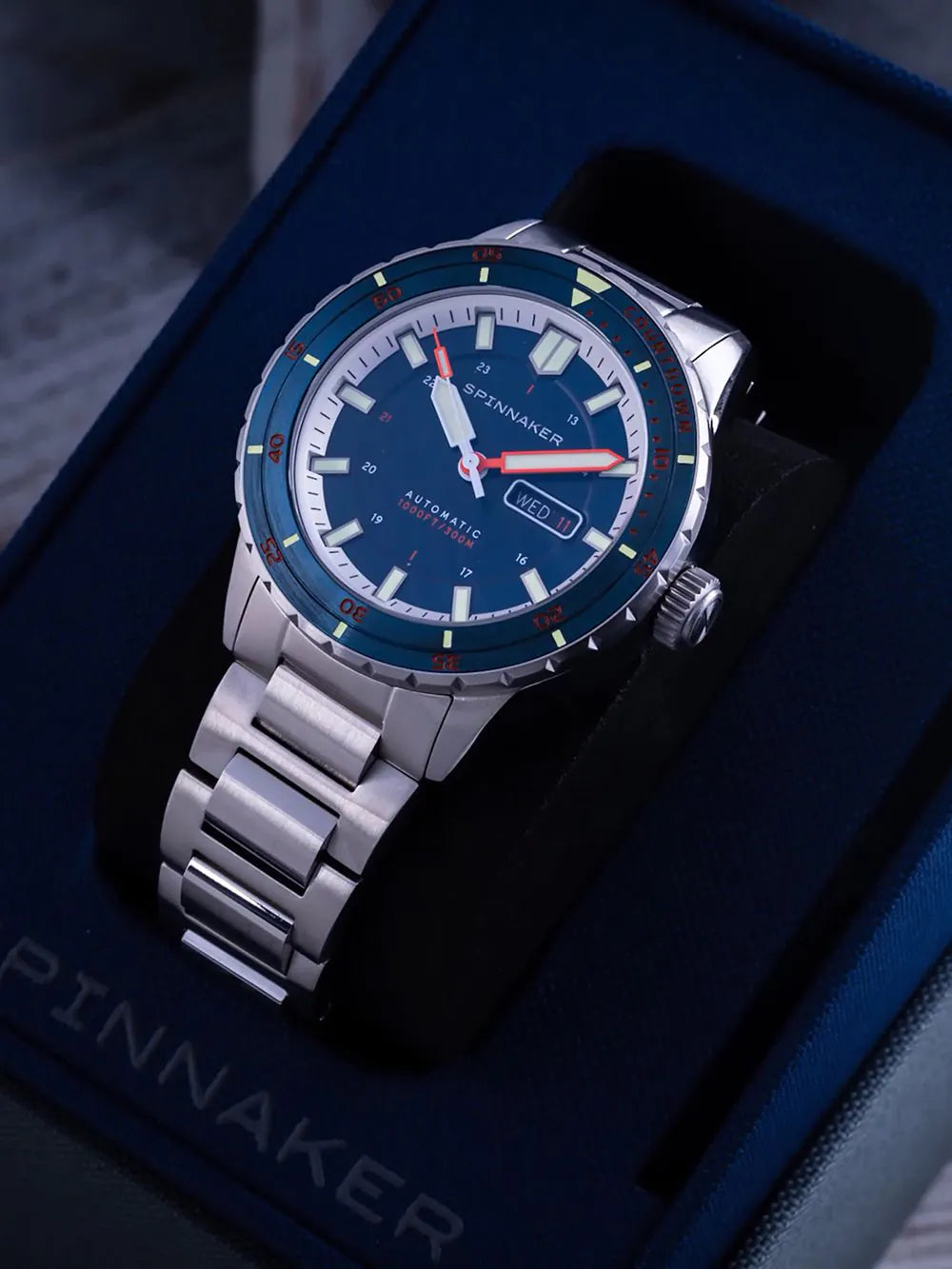 Spinnaker SP-5099-44 Mens Watch Hass Automatic Diver 43mm 30ATM